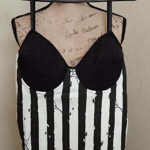 KILLSTAR DISTRESSED STRIPE BODYCON DRESS (BEETELJUICE)